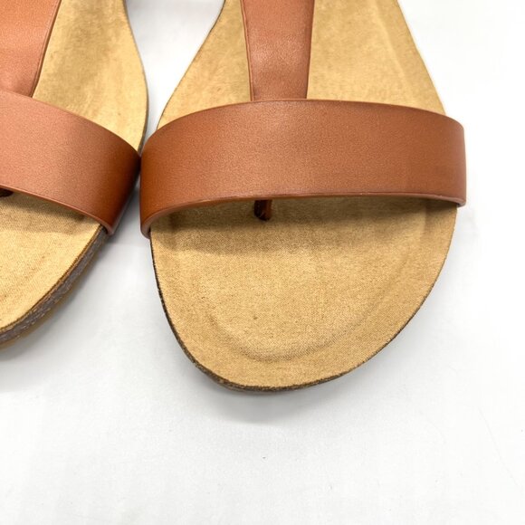 Kenneth Cole Reaction Womens 9.5 Great Gal Toffee Brown Low Wedges Sandals Shoes - Picture 5 of 13